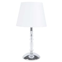 VERA - Lampe bougeoir en métal et verre avec abat-jour blanc