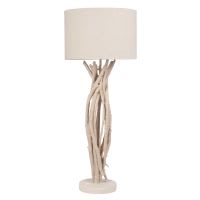 Lampe branches imitation bois flotté et abat-jour taupe Lampe branches imitation bois flotté et abat-jour taupe