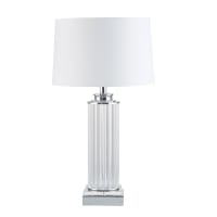 HOTEL - Lampe colonne abat-jour blanc