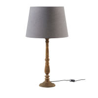 Lampe en manguier et abat-jour gris anthracite Lampe en manguier et abat-jour gris anthracite