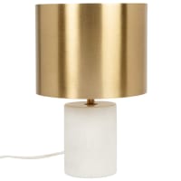 BIANCO - Lampe en marbre blanc et abat-jour en métal doré