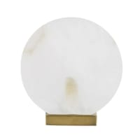 Lampe en métal doré et cercle en alabatre blanche H32