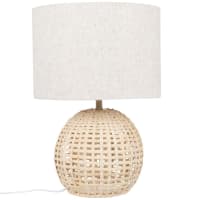 Lampe en rotin et abat-jour en lin recyclé