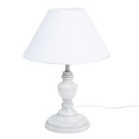 Lampe grise effet blanchi et abat-jour blanc Lampe grise effet blanchi et abat-jour blanc