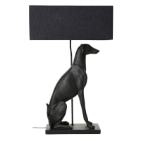 ARCHIE - Lampe Hund mit schwarzen Lampenschirmen