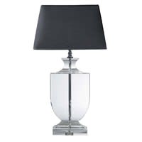 Lampe MIRANO aus Kristall mit Lampenschirm aus Baumwolle, H65, schwarz Lampe MIRANO aus Kristall mit Lampenschirm aus Baumwolle, H65, schwarz