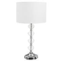 Lampe MONTMARAULT aus Glas mit Fuß und Lampenschirm aus Stoff, H 53 cm, weiß Lampe MONTMARAULT aus Glas mit Fuß und Lampenschirm aus Stoff, H 53 cm, weiß