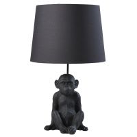 Lampe singe et abat-jour noir Lampe singe et abat-jour noir