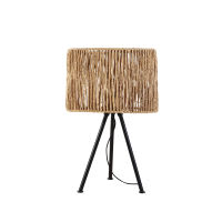 Lampe trépied en métal noir et corde Lampe trépied en métal noir et corde