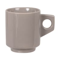 LUBYA - Set of 2 - Light grey geometric stoneware mug