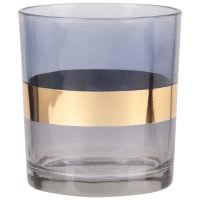 Lumignon en verre teinté bleu et doré Lumignon en verre teinté bleu et doré