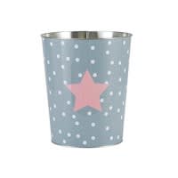 Mand van grijs aluminium met sterrenprint PASTEL Mand van grijs aluminium met sterrenprint PASTEL