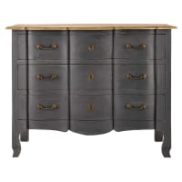 COLETTE - Mango wood and Acacia chest of drawers in grey