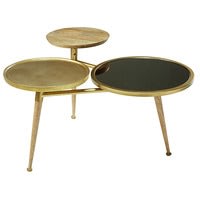 Mango wood and gold metal coffee table Mango wood and gold metal coffee table