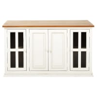 ELEONORE - Mango Wood Kitchen Island in Ivory W160