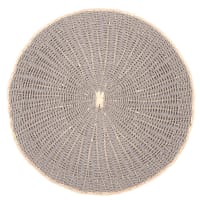NOEMIE - Lote de 2 - Mantel individual de papel y bambú gris