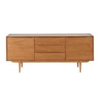 Massief eikenhouten vintage lang dressoir Massief eikenhouten vintage lang dressoir