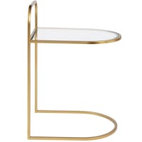 PIETRO - Matte gold metal and tempered glass side table