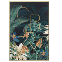 Meerkleurig schilderij met plantenprint 40 x 60 cm