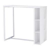 Mesa de comedor alta de madera blanca satinada An. 120 cm Mesa de comedor alta de madera blanca satinada An. 120 cm