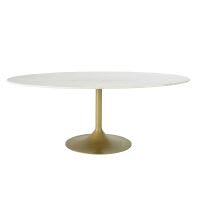 Mesa de comedor de mármol y metal para 4/6 personas L.200 Mesa de comedor de mármol y metal para 4/6 personas L.200