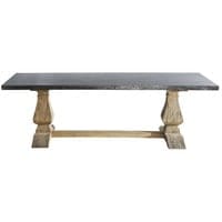 Mesa de comedor de metal y madera reciclada 10 personas L.240 Mesa de comedor de metal y madera reciclada 10 personas L.240
