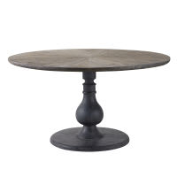 Mesa de comedor redonda gris antracita para 4/6 personas D.140 Mesa de comedor redonda gris antracita para 4/6 personas D.140