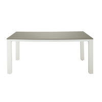 Mesa de jardín 6 personas de composite y aluminio L.180 Mesa de jardín 6 personas de composite y aluminio L.180