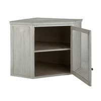 Meuble haut d'angle de cuisine en bois d'acacia gris L 76 cm Meuble haut d'angle de cuisine en bois d'acacia gris L 76 cm