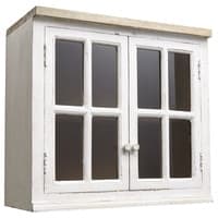 Meuble haut vitré de cuisine en manguier ivoire L 70 cm Meuble haut vitré de cuisine en manguier ivoire L 70 cm