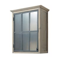 Meuble haut vitré de cuisine ouverture droite en pin recyclé L60 cm Meuble haut vitré de cuisine ouverture droite en pin recyclé L60 cm