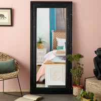Miroir à moulures en pin noir 80x175 Miroir à moulures en pin noir 80x175