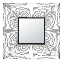 SPICY - Miroir carré filaire en métal noir 101x101