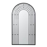 LEONTINE - Miroir en métal noir 102x180