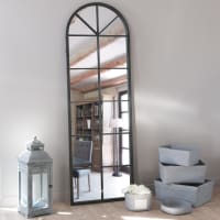 ACHILLE - Miroir en métal noir 59x180