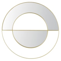 AURORA - Miroir rond en métal doré D100