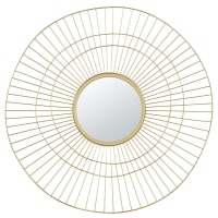 TOMASI - Miroir rond en métal filaire doré D100