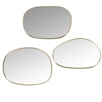 MAGNUS - Miroirs ovoïdes dorés (x3) 31x40