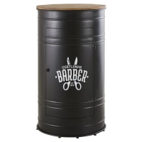 HARLEM - Mobile da bar in metallo nero e legno massello di abete