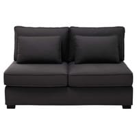 Moduleerbaar laag zitbankelement, katoenen bekleding, leigrijs, lengte 151 cm Moduleerbaar laag zitbankelement, katoenen bekleding, leigrijs, lengte 151 cm