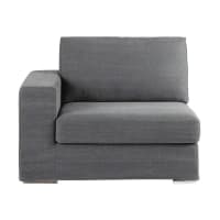 ANVERS - Módulo esquinero izquierdo de sofá de algodón gris