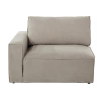 MALO - Módulo esquinero izquierdo de sofá de tela beige