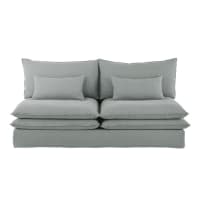 POMPEI - Módulo para sofá de 2 plazas de lino gris claro