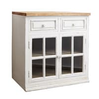 Mueble bajo de cocina marfil de mango acristalado Mueble bajo de cocina marfil de mango acristalado