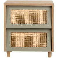 KANNA - Mueble de almacenamiento de escritorio con 2 casillas beige