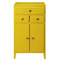 Mueble de entrada con 2 puertas y 3 cajones amarillo mostaza Mueble de entrada con 2 puertas y 3 cajones amarillo mostaza
