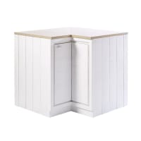 EMBRUN - Mueble esquinero de cocina blanco con 1 puerta