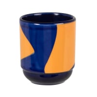 Mug Adele Maisons du Monde X Sakina M’Sa in maiolica blu e arancione