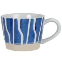 MACANY - Lot de 2 - Mug en grès bleu marine et écru