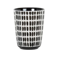 FELIX - Lot de 2 - Mug en grès motifs graphiques blancs et noirs